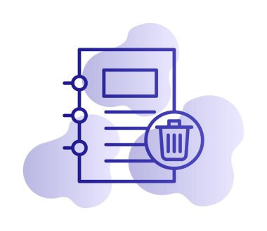 Basit not defteri simgesi, vektör illüstrasyonu