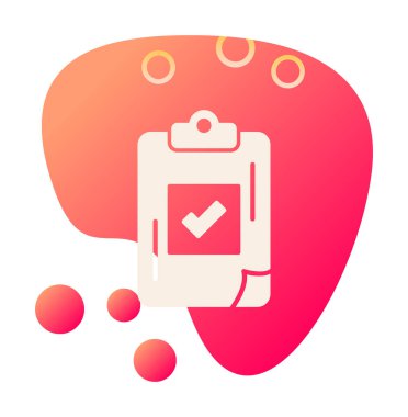 İşaretleme simgesine sahip görev listesi, vektör illüstratörü 