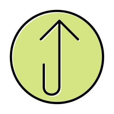 Yukarı ok simgesi, vektör illüstrasyonu, arayüz için düz tasarım 