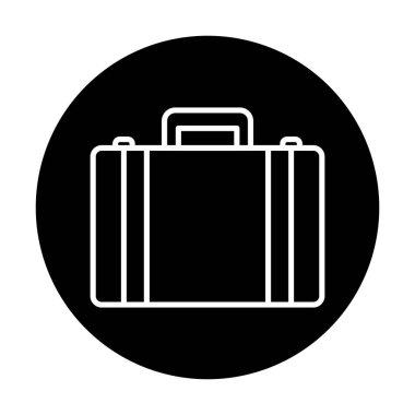 Evrak çantası vektör düz simgesi. İş durumu simgesi, bavul emojisi, vektör illüstrasyonu