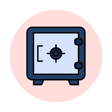 Güvenli simge, loker işareti, vektör illüstrasyonu