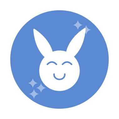 Şirin gülümseyen tavşan ikonu, vektör çizimi 