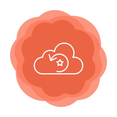 Yıldızlı bulut ve oku yeniden yükle. vektör illüstrasyonu 