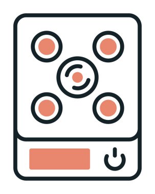 İndüksiyon Soba simgesi vektör illüstrasyonu