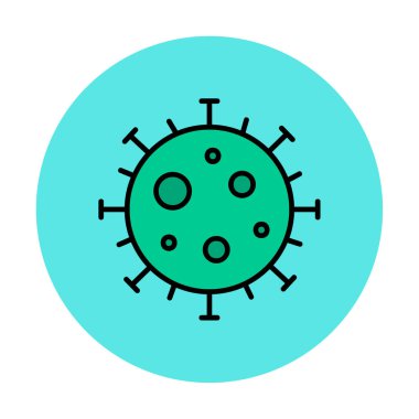 düz stil corona virüsü pandemik ikon vektör tasarımı