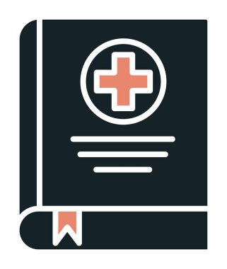 tıp kitabı web simgesi, vektör illüstrasyonu