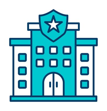 Polis karakolu simgesi, vektör illüstrasyonu basit tasarım