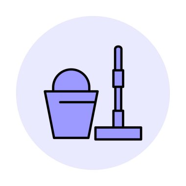 kova ve paspas simgeleri vektör illüstrasyonuName