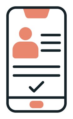 Kimlik vektör illüstrasyonlu akıllı telefon