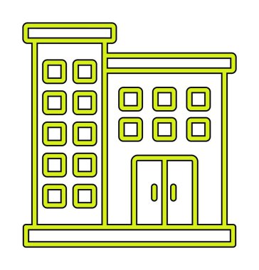 Bina. Web simgesi basit illüstrasyon