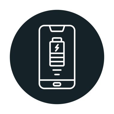 Basit Kablosuz Şarj simgesi, vektör illüstrasyonu