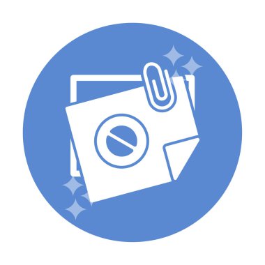 Yapışkan Notlar Yasaklama simgesi vektör illüstrasyonu