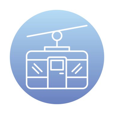 Basit Kablo Araba simgesi, vektör illüstrasyonu