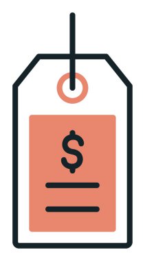 Basit fiyat etiketi simgesi, vektör çizim