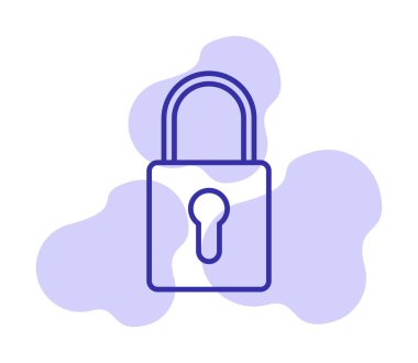 Asma kilit. Web simgesi basit illüstrasyon