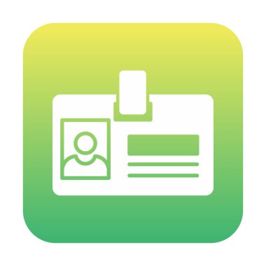 kimlik kartı simgesi, vektör illüstrasyonu basit tasarım