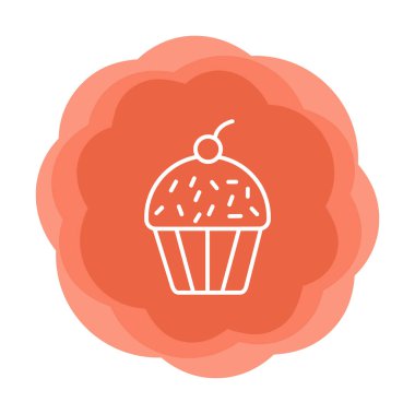 Kek renkli ikon, kek klipsi sanat, vektör illüstrasyonu