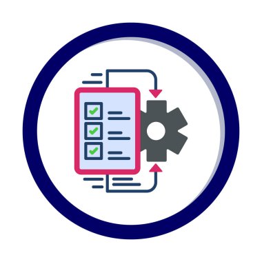 Çalışma akışı simgesi tasarımı, vektör illüstrasyonu                            