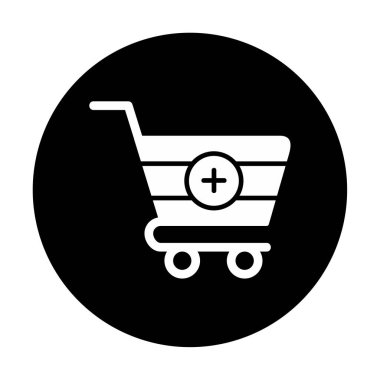 Cart alışveriş simgesine basit Ekle, vektör illüstrasyonu