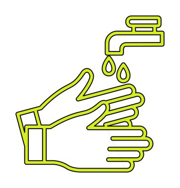 Elleri yıkama ikonu. özet çizimi