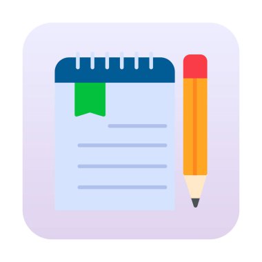 not defteri simgesi soyut arkaplan vektöründe izole edildi