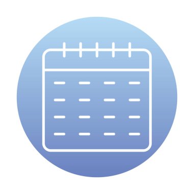 Takvim düzlüğü simgesi, vektör illüstrasyonu 