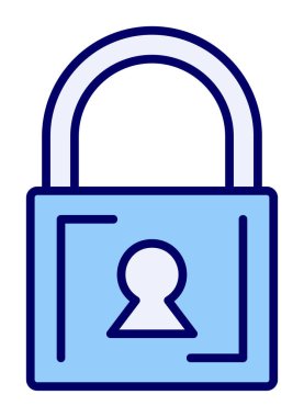 Asma kilit. Web simgesi basit illüstrasyon