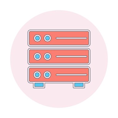 Sunucu simgesi tasarımı, vektör illüstrasyonu                