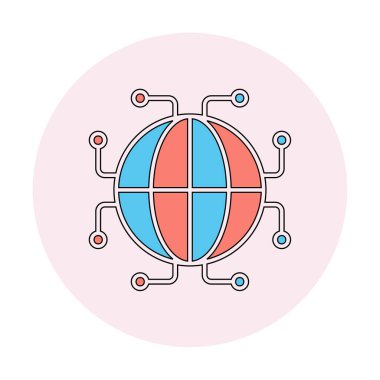 Digtal Dünya web simgesi vektör çizimi