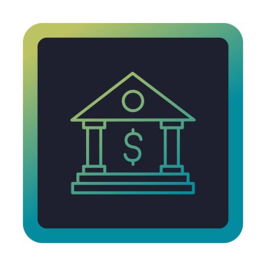 Beyaz arka plan üzerinde izole banka simgesi