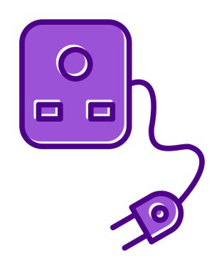 Fiş ve Soket, web simgesi basit tasarım 