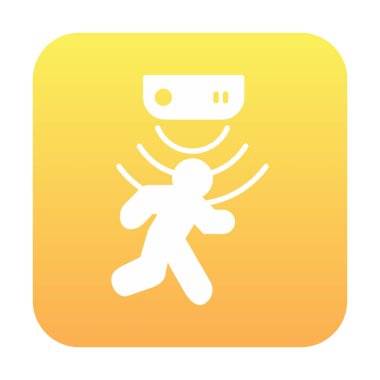 Hareket algılayıcı simgesi, yürüyen insan ağı simgesi, vektör illüstrasyonu