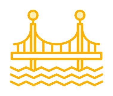 Köprü modern simgesinin vektör illüstrasyonu