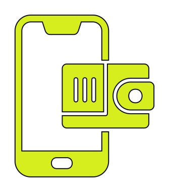 m-cüzdan vektör çizim tasarım ile Smartphone aygıtı