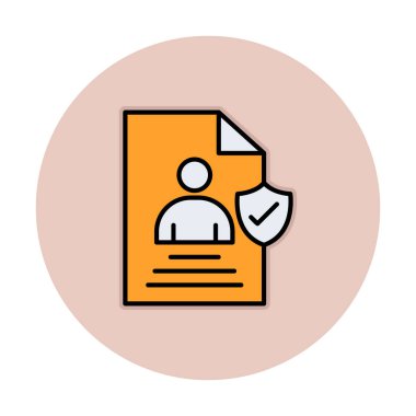 Veri güvenlik simgesi vektör illüstrasyonuna sahip kullanıcı