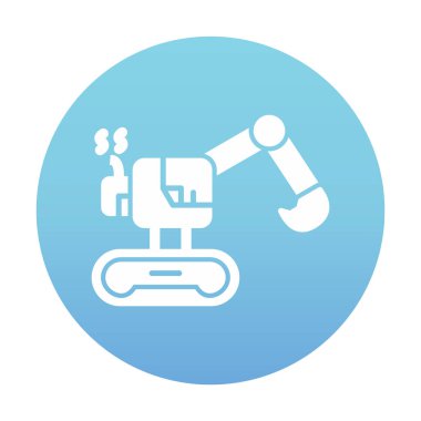 Kazı düz simgesi, vektör illüstrasyonu