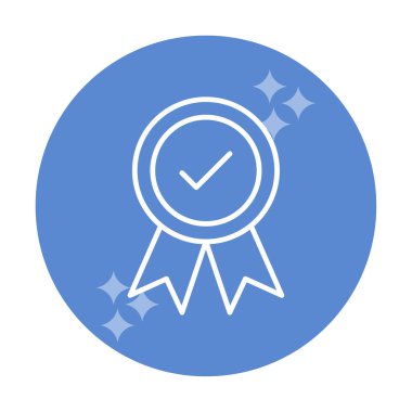 Onaylanmış madalya simgesi, vektör illüstrasyonu.