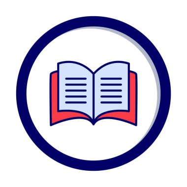 Basit Açık Kitap simgesi, vektör illüstrasyonu