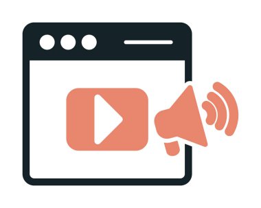 video pazarlama simgesi vektör illüstrasyonu