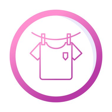 Çamaşır, tişört ikonu, vektör illüstrasyonu