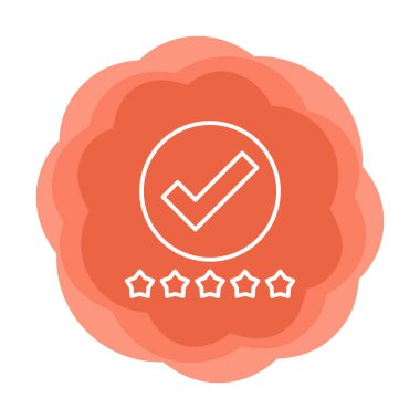 işaretleme işareti ve beş yıldız simgesi, vektör illüstrasyonu