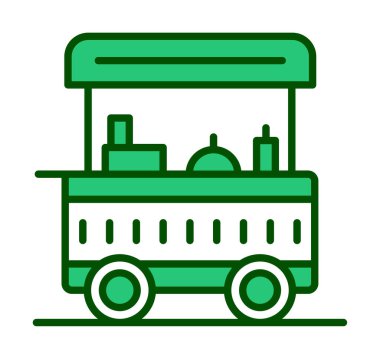 Yemek arabası simgesinin vektör illüstrasyonu 