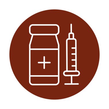 Basit Aşı Simgesi, vektör illüstrasyonu