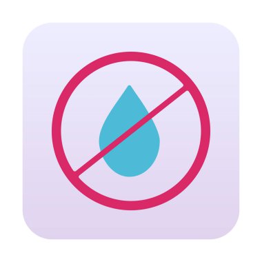 Basit Su Yok veya Sıvı Simge Yok, vektör illüstrasyonu