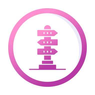 Beyaz arkaplanda yön vektörü illüstrasyonu