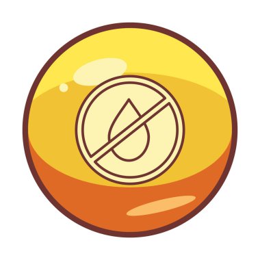 Basit Su Yok veya Sıvı Simge Yok, vektör illüstrasyonu