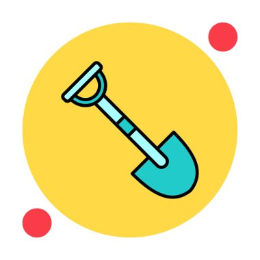 Bahçe küreği ikonu. Kürek karikatür simgesinin vektör çizimi                 