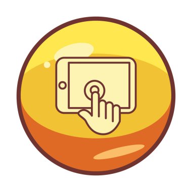 Basit dijital tablet simgesi, vektör illüstrasyonu