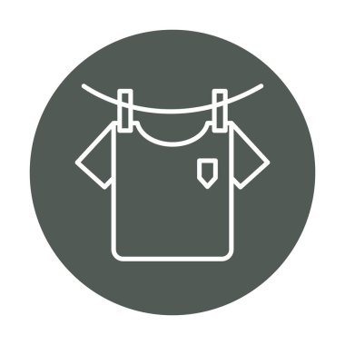 Çamaşır, tişört ikonu, vektör illüstrasyonu