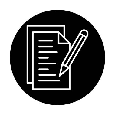 Not ve kalem vektör çizimi